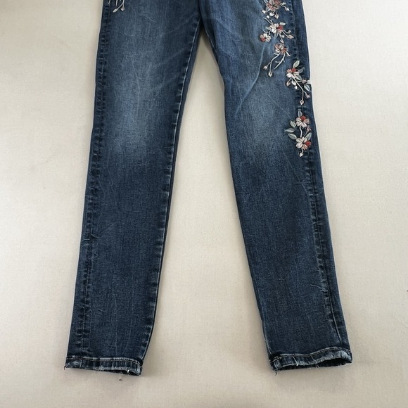 Silver Jeans Womens SZ 27x31 Embroidered Elyse Skinny Low Rise Preppy Boho - Picture 3 of 12